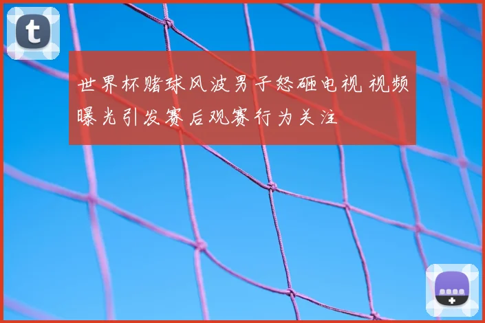 世界杯赌球风波男子怒砸电视 视频曝光引发赛后观赛行为关注